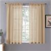 Tollpiz Tende corte velate per camera da letto, 96,5 x 137,2 cm, lunghe, in lino, con tasca per bastone, per filtrare la luce, colore: beige