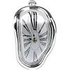 Ulalaza HOME Orologio da tavolo vintage Orologio da fusione silenzioso Surrealismo Orologio gocciolante Scaffale in metallo rustico con numeri romani per tavolo da scrivania per cucina domestica