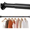 Hahorpa Asta Appendiabiti per Armadio Estensibile 77-177cm, Diametro 32mm, Bastone Appendiabiti Rinforzata per Armadio, Parete, Lavanderie e Camper (Nero)