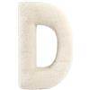 TexLom Cuscino a Forma di Lettera Alfabeto - Iniziale in Morbido Peluche dalla A alla Z - Cuscino Arredo Decorativo per Camera, Letto e Divano - Colore Panna, Effetto Velluto Soft Touch (D)