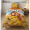 Jerry Fabrics Il Re Leone Copripiumino Singolo 140x200 + Federa 65x65 Cotone | Set lenzuola reversibile | Cotone naturale traspirante Oeko-Tex | Simba Disney ufficiale | Bambini | Regalo | Idea regalo