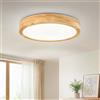 Dehobo Plafoniera LED Soffitto in Vero Legno 30cm, Luce Bianca Fredda 6000K | 3100LM 24W Plafoniera LED, 4cm Lampada LED Soffitto, Plafoniera Soffitto per Camera da Letto, Soggiorno, Corridoio e Studio
