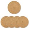 CBMZHF Set di 4 tovagliette intrecciate in Pucao naturale, tovagliette in stile occidentale, tovagliette da tavola in stile giapponese, cuscino rotondo 25cm