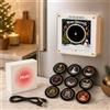 Generic Christmas Vinyl Player Fridge Record NFC Magnetic Music Box Set | Mini vinile per frigorifero con magnete: giradischi decorativo programmabile con 9 dischi NFC e display audio personalizzato