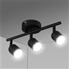URAQT Lampada Faretti da Soffitto Nero, Faretto GU10 da Interno 3 Luci | Faretti da Soffitto Orientabili, Faretti LED da Soffitto, Faretti da Soffitto Moderno per Cameretta, Cucina, Senza Lampadina