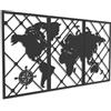 Kajaro Mappa del Mondo Quadro da Parete Legno 3 pezzi, 1500x800 mm | Gratis: secondo quadro più piccolo incluso. Decorazione murale in legno, montaggio senza forare.