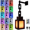 Weciau Luce Notturna da Parete Pixelata, Lanterna Pixelated Telecomando e Dimmer, 16 Colori, Ricaricabile, Lampada da Comodino per la Stanza, Decorazione della sala Giochi, Regali