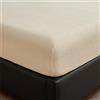 Surwin Velluto Lenzuolo con Angoli Matrimoniale/King Size, Lenzuolo Sotto Elasticizzato, Lenzuolo con Angoli Singolo Antiscivolo Tutto Compreso, 30cm Lenzuola Tasca Profonda (Beige,180x220cm)