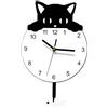 F Fityle Orologio da Parete a Forma di Gatto Orologio da Parete Minimalista Regali di inaugurazione della casa Silenzioso per Camera da Letto Sala da Pranzo