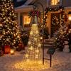 MYIHUIHUI Luce solare da cortile a cascata di campana di Natale, decorazione | Luce bianca calda da paletto da giardino a cascata for il cortile anteriore del vialetto, decorazioni natalizie(1pcs)