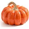 Quancru Zucche artificiali arancioni in ceramica, 20 cm, grandi statuette finte di zucca di Halloween, per autunno, raccolto e Ringraziamento, casa, centrotavola, artigianato, decorazioni per esterni