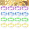 WIYETY 16 Pezzi Catena Luminosa LED: 2M Mini Catene a Batteria, Filo di Rame Flessibile Impermeabile per Feste, Natale, Matrimonio, Decorazione da Giardino (Giallo, Blu, Viola, Verde)