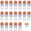 XINGSUI 20 pz rullo per binari per tende,Guide per tende a binario,per casa | Plastica+acciaio,bianco arancione,anelli in acciaio,scorrevole silenzioso,riutilizzabile,per appendere tende e tende da bagno
