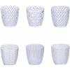 Villa d'Este Home Tivoli Set 6 bicchieri 380 ml in vetro, superficie lavorata a rilievo, Geometrie Clear