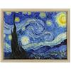 ConKrea Quadro su Tela Canvas INTELAIATO - con Cornice - Starry Night - Notte Stellata per Van Gogh - 30x40cm - Stile Moderno Legno Naturale - (cod.2671)
