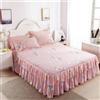Morbuy Gonne da Letto Elasticizzato per Singolo Matrimoniale, Copri Bordo Letto con Balza Copriletto con Federe e Volant Mantovana Giroletto 3 Lati per 45 cm di Altezza (XR08 Ramo fiorito,120x200cm)