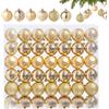 Winwild 42 Pezzi Piccoli Baubles di Natale Oro - 6 Design Diversi in Plastica 3CM Mini Decorazioni per Albero