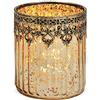 matches21 HOME & HOBBY matches21 - Portacandele in vetro orientale, design marocco, oro anticato, decorazione in metallo, 1 pezzo, Ø 10 x 12 cm
