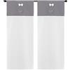 emmevi Tende Finestre Porte Interno Coppia 2pz Tessuto Semitrasparente Shabby Chic Rustiche 60x240 Grigia