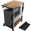 PUTORSEN Carrello per computer a torre - Carrello CPU a 2 livelli con 4 rotelle, supporto per rullo con pannello forato e 2 ganci, altezza regolabile da 50 cm a 86 cm, per ufficio e casa