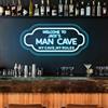 soulglass Luce al neon a forma di uomo con nome personalizzato, arte da parete a LED in acrilico, con scritta My Cave My Rules, per casa, pub, cantina, sala giochi, decorazione LED personalizzabile per uomo