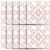 Todikaper Adesivi per piastrelle impermeabili rosa motivo vintage fascino decorazione da parete per cucina bagno set da 10 pezzi grande 20 x 20 cm (grande)