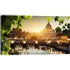 canvashop Quadri Moderni Soggiorno Città Roma San Pietro 140x70 cm | Stampa Su Tela Canvas