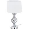 Relaxdays Abat Jour Touch Moderna, Dimmerabile su 3 Livelli di Luce, E14, Lampada da Tavolo per Salotto, Argento/Bianco