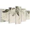 LUMASOUL Quadri Moderni 5 Pezzi su Tela 200x100 cm | 5 parti, composizione decorativa da parete per soggiorno, camera da letto e ufficio