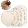 WUISOLQP Set di 5 Fondi per Cestini all'Uncinetto, Fondi in Legno per Uncinetto, Fondi per Borse all'Uncinetto, Fondi per Cestini in Legno, Fondi per Cestini in Legno Naturale, Set di Fondi per