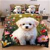 Fotmung Ensemble di Lenzuola 220x240 Cane Animale, 1 Copripiumino + 2 Federe, Stampa Double-Face Artistica, Tessuto Di Qualità Superiore Che Non Sfuma, Per Un Letto Maestoso E260
