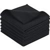KinHwa Torchons Noirs Torchon Microfibre Lavable Torchons pour la Cuisine Torchons épais Non Pelucheux 30 cm x 30 cm 6 pièces