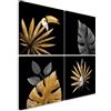 murando - Quadri Moderni per Camera da Letto, Giungla, 40x40 cm | Chiodi Inclusi, 4 Pezzi, Quadro Moderno, Pannelli Decorativi per Pareti, Decorazione da Parete, Resistenti Allo Sbiadimento