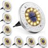 GIGALUMI Luci per sentieri solare, 12 LED, 8 pezzi, bianco caldo, in acciaio inox, impermeabile, per esterni, giardino, terrazza, prato, cortile, passerella