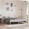 Versear Letto in Ferro Battuto Matrimoniale, Struttura Letto 183x213, Letto Ferro Battuto, Giroletto Singolo, con Testiera in Metallo Bianco 183x213 cm