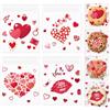 YESAH 100 sacchetti per biscotti di San Valentino, sacchetti in plastica | Sacchetti trasparenti con stampa a cuore, 10 x 10 + 3 cm, con linguetta autoadesiva, per biscotti, dolci, cioccolatini