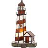 Bieye L30616 Lampada da tavolo decorativa in vetro colorato in stile Tiffany, luce notturna per la decorazione della casa (Ambra, 15 x 15 x 28 cm (L x P x H))