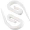 The Bead Shop Ganci per Tende in Plastica Bianca 100 Pz - Gancetti per Binari e Anelli | Misura 3,2 x 1,2 cm, adatti a fettuccia e pieghe a matita, compatibili con guide scorrevoli, antiruggine per doccia