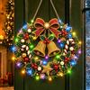 HiGropcore Diamond Painting Natale Ghirlanda con LED Luce,Natale Pendente | Kit Per Pittura Diamante Adulti,Ciondolo natalizio con perle e diamanti, decorazione da parete luminosa, idea regalo