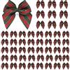 Hileyu 50 Pezzi Mini Albero di Natale Fiocchi Decorazioni 2,5 cm Percalle Nastro di festival per ghirlande