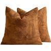 Generic Fodere per Cuscini 2 pezzi Copricuscino Divano Chenille | Copri Cuscino Ricamo Foglia D'acero 45x45cm 30x50cm Lavabile Zip Nascosta per Soggiorno Camera Auto