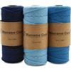 AolKee 3 rotoli di corda macramè da 3 mm x 100 m, corda di cotone intrecciata, morbida corda di cotone per lavori fai da te, arazzi, fioriere sospese