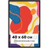 Photoframe4you - Cornice 40x60 cm in plastica con vetro acrilico - Nero | Per poster, foto, puzzle e certificati, profilo plastica leggero per decorazione in verticale o orizzontale, modello Nancy