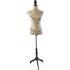 Relaxdays Manichino da sarta Relaxdays, donna, taglia 36/38, altezza regolabile 130-167 cm, base in legno, beige/nero