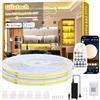 Gliztech 20M Striscia LED COB Bianca Compatibile con Alexa, da 3000k a 6500k Striscia Led 24V Dimmerabile, Illuminazione Sottopensile con Telecomando e App Strip Led per Cucina e Camera da Letto