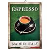 KUSTOM ART Quadro da Parete Sagomato Serie Pubblicità Vintage Espresso 1901 Caffè Italiano Milano Stampa su Legno 25x18cm