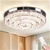 Cainjiazh 18 Cristallo Lampadario Plafoniera Moderna Rotonda Lampadari per Sala da pranzo Camere da letto Sala da pranzo Soggiorno Cucina con telecomando (dimmerabile)