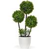 EMPOTEC Pianta Artificiale Finta per Interni ed Esterni Ufficio Hotel Balconi Decorazione Floreale Albero Artificale h45 CM (PIANTA BOSSO)