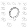 Byour3-55 Ganci per Tende con Anelli - Occhielli Bastoni tende estensibili Occhiolo trasparente per tende per Salone Cucina Tendine camion tenda Roulotte Gancetti papera Bianchi (Diametro 7mm, 55pz)
