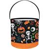 Clastyle Halloween Wacky Secchio di Caramelle con Manico per Ragazzi Ragazze Dolce Pieghevole Trick or Treat Borsa per Bambini Decorazione Forniture di Partito, Scheletro Zucca